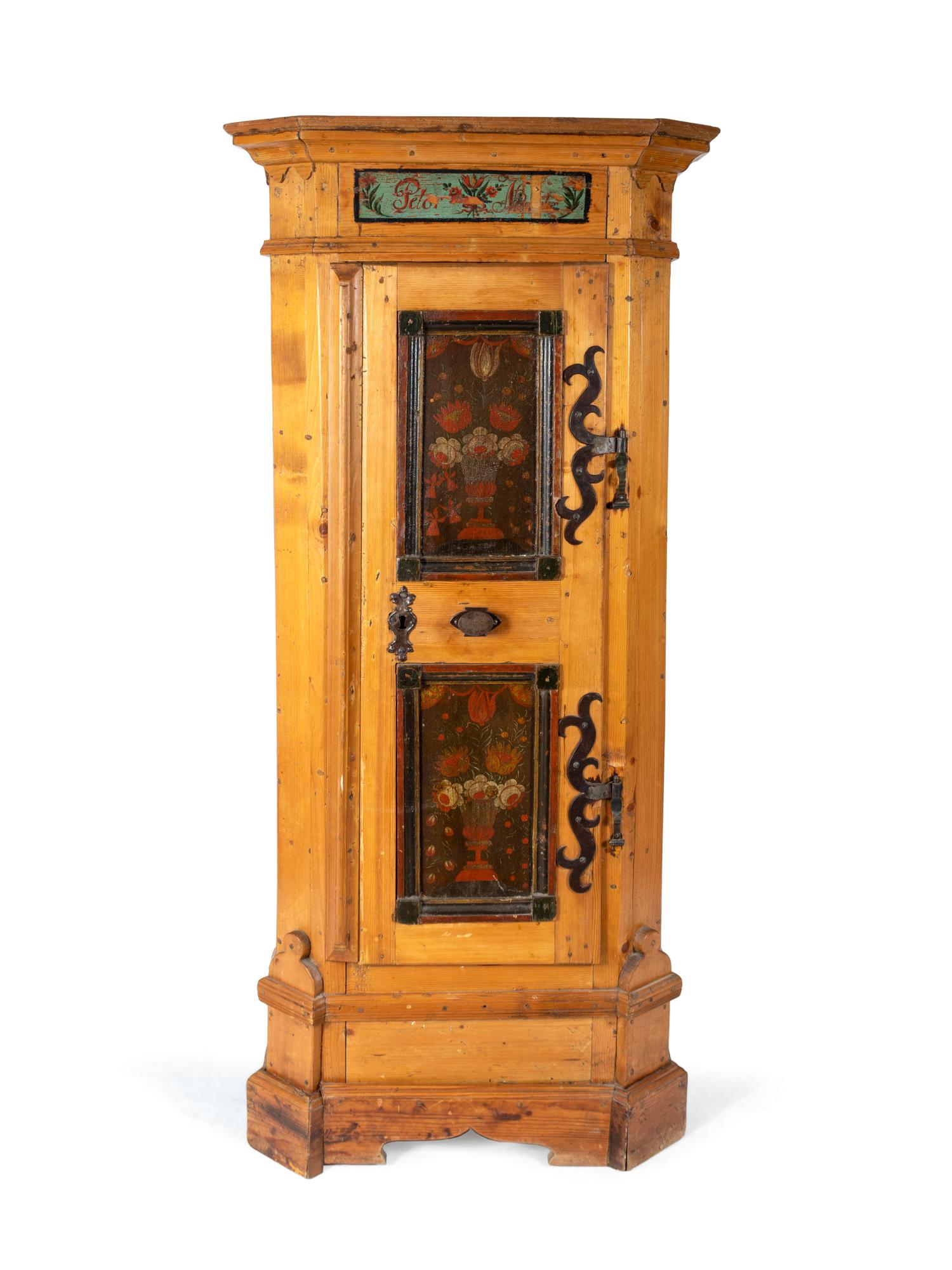 A Northern European Painted Corner Cabinet — 19TH CENTURY