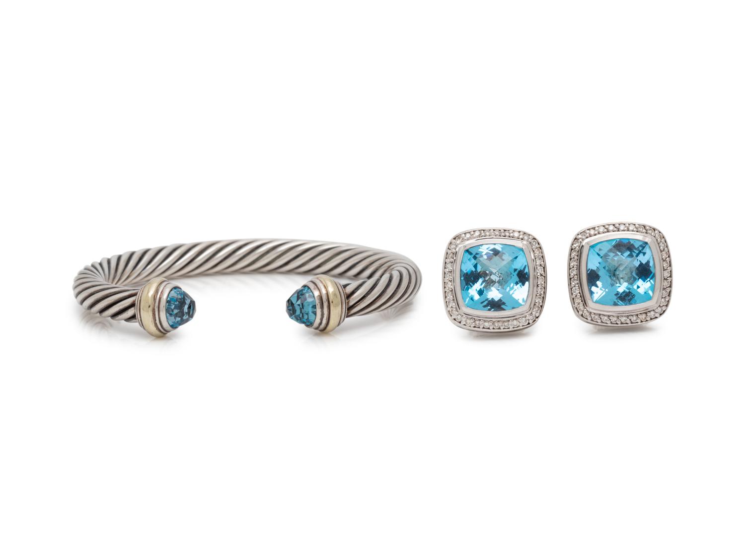 DAVID YURMAN, COLLECTION OF STERLING SILVER AND BLUE TOPAZ JEWELRY