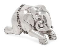A Southeast Asian Silver Figure of an Elephant