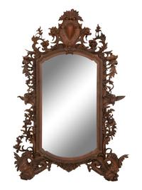 A Continental Foliate Carved Mirror