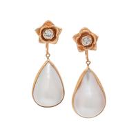 CULTURED PEARL AND DIAMOND EARRINGS