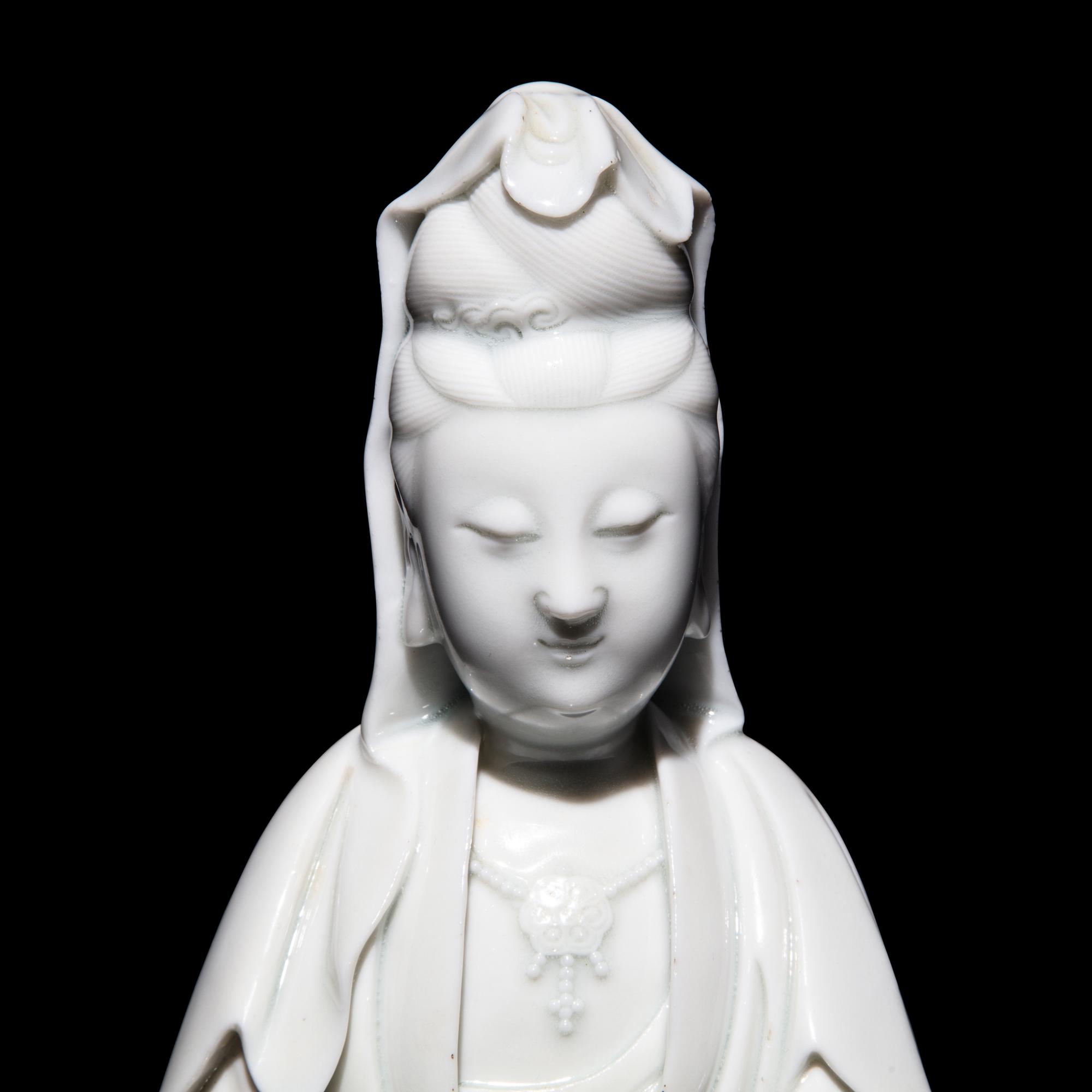 A Chinese Blanc de Chine Figure of Guanyin