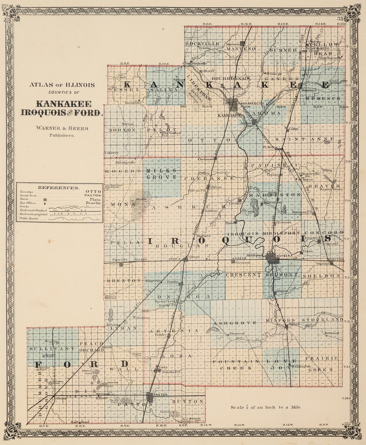 A group of 14 19th and 20th century maps, comprising: