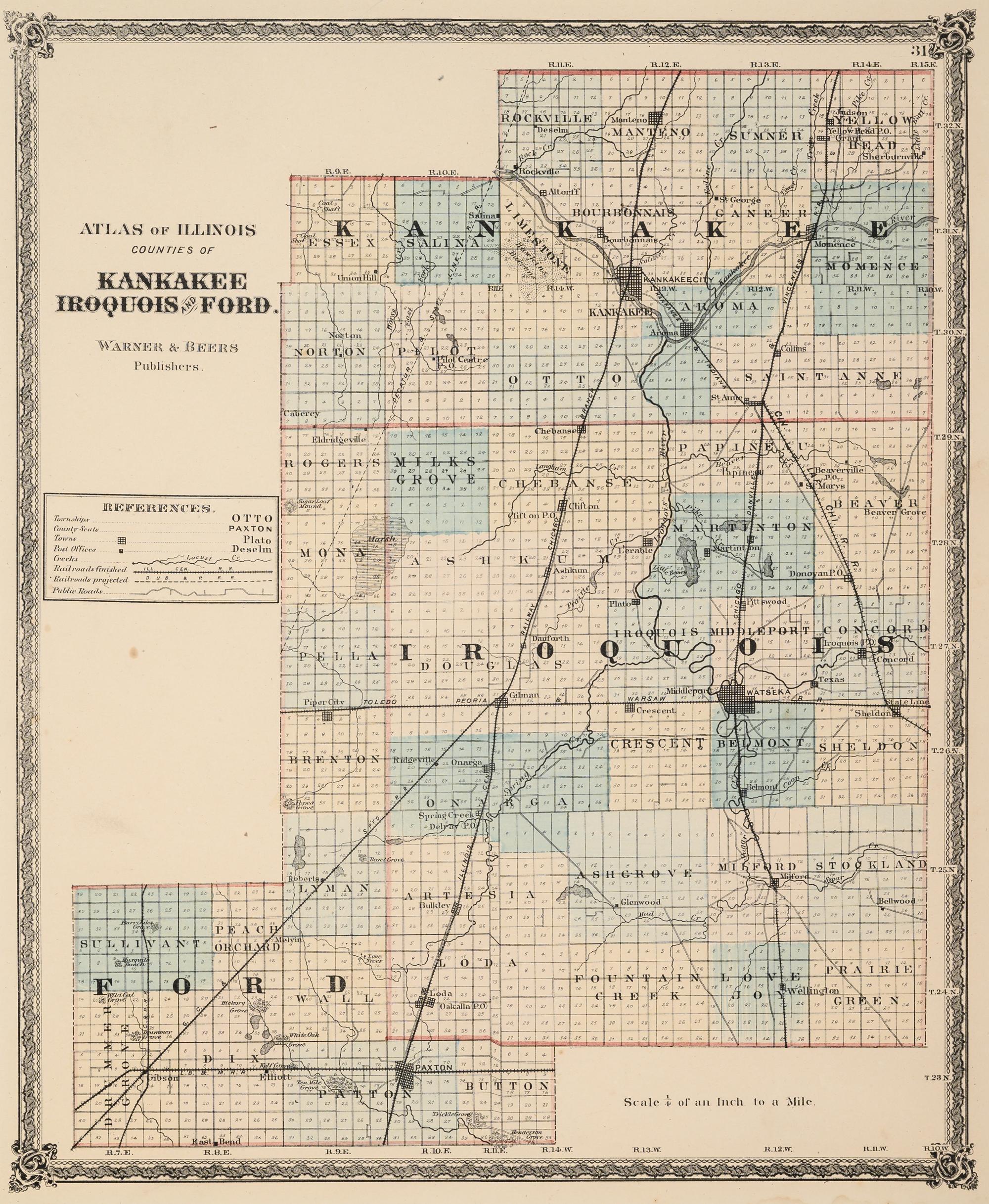 A group of 14 19th and 20th century maps, comprising: