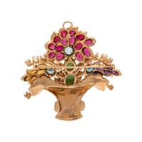 ROSE GOLD AND MULTIGEM GIARDINETTO PENDANT/BROOCH