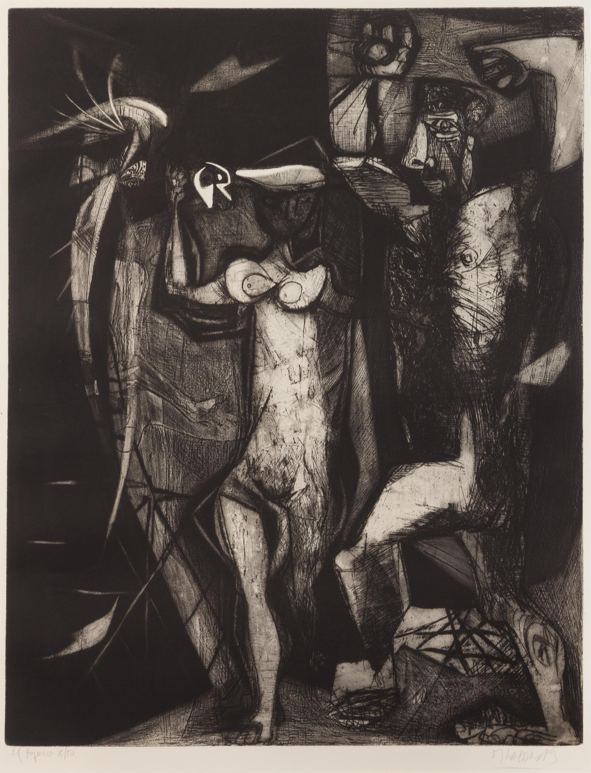 Mauricio Lasansky, (Argentinean-American, 1914-2012), El Pajaro, 1948