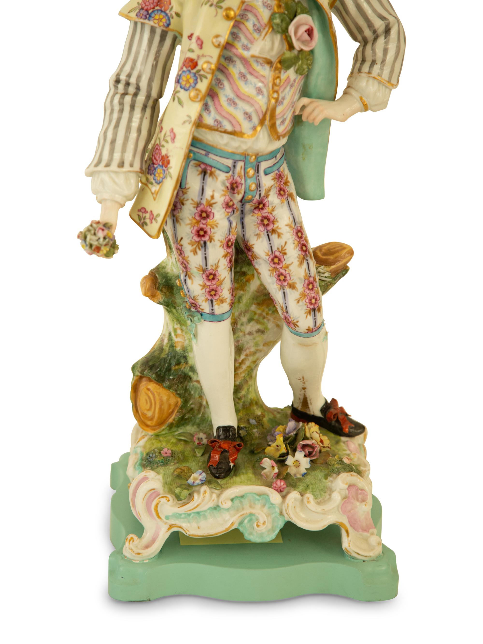 A Pair of Meissen Porcelain Figures Mounted as Table Lamps