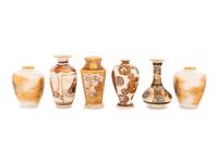 Six Small Satsuma Vases