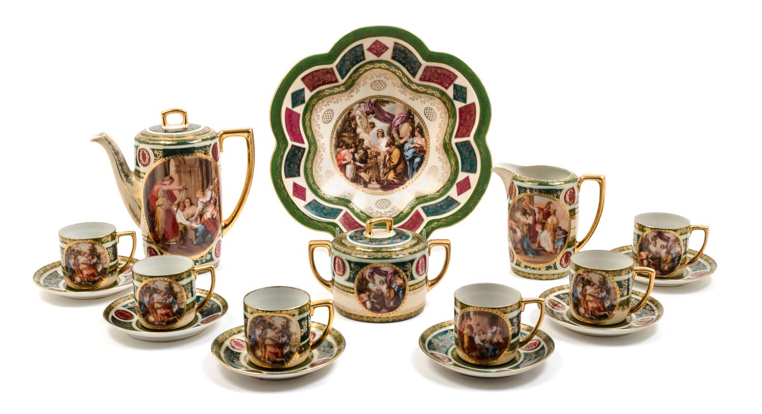 A Czechoslovakian Porcelain Tea Service Width of bowl 10 inches. — Karlsbad