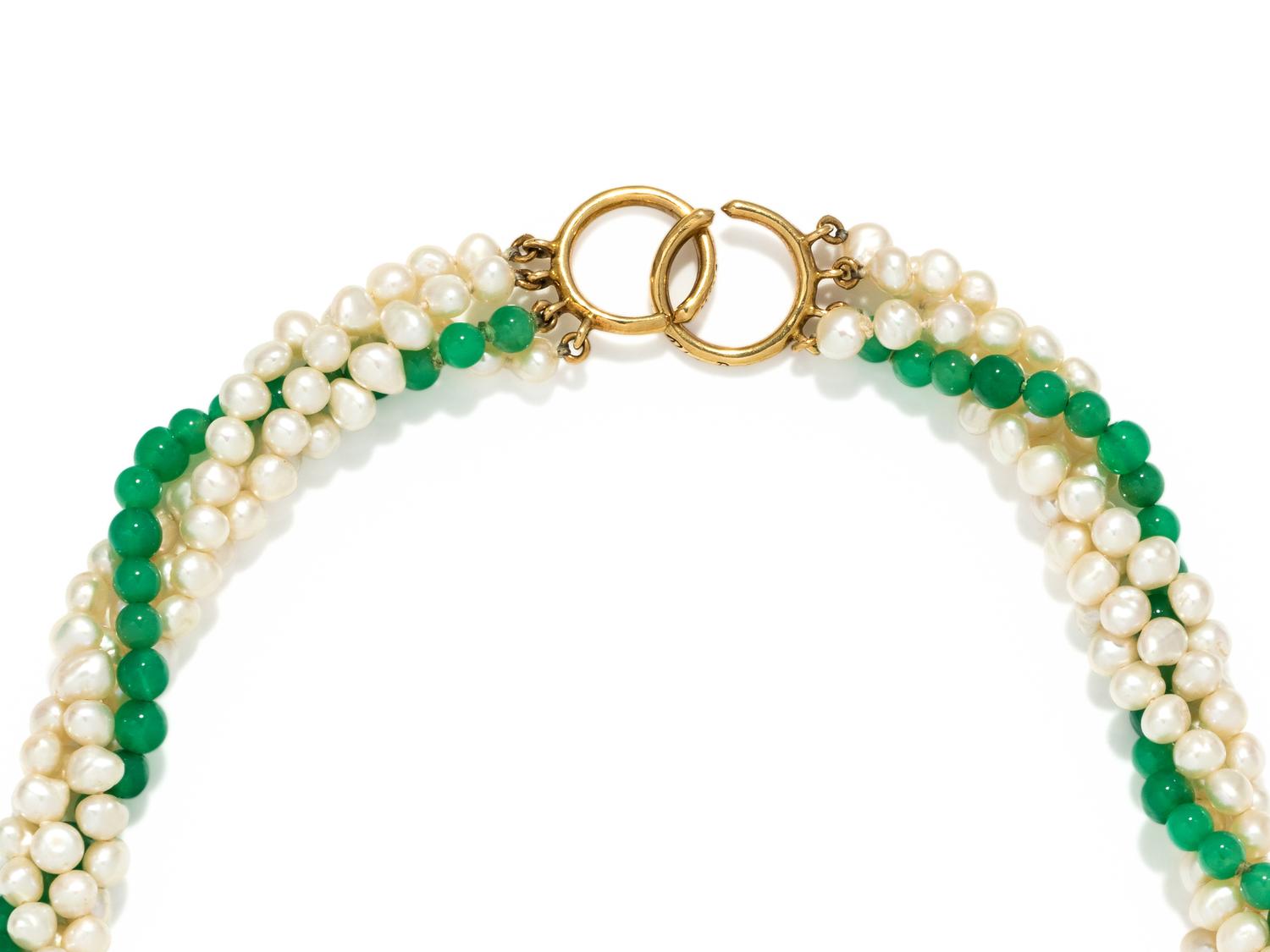 TIFFANY & CO., PALOMA PICASSO, CULTURED PEARL AND CHRYSOPRASE TORSADE NECKLACE