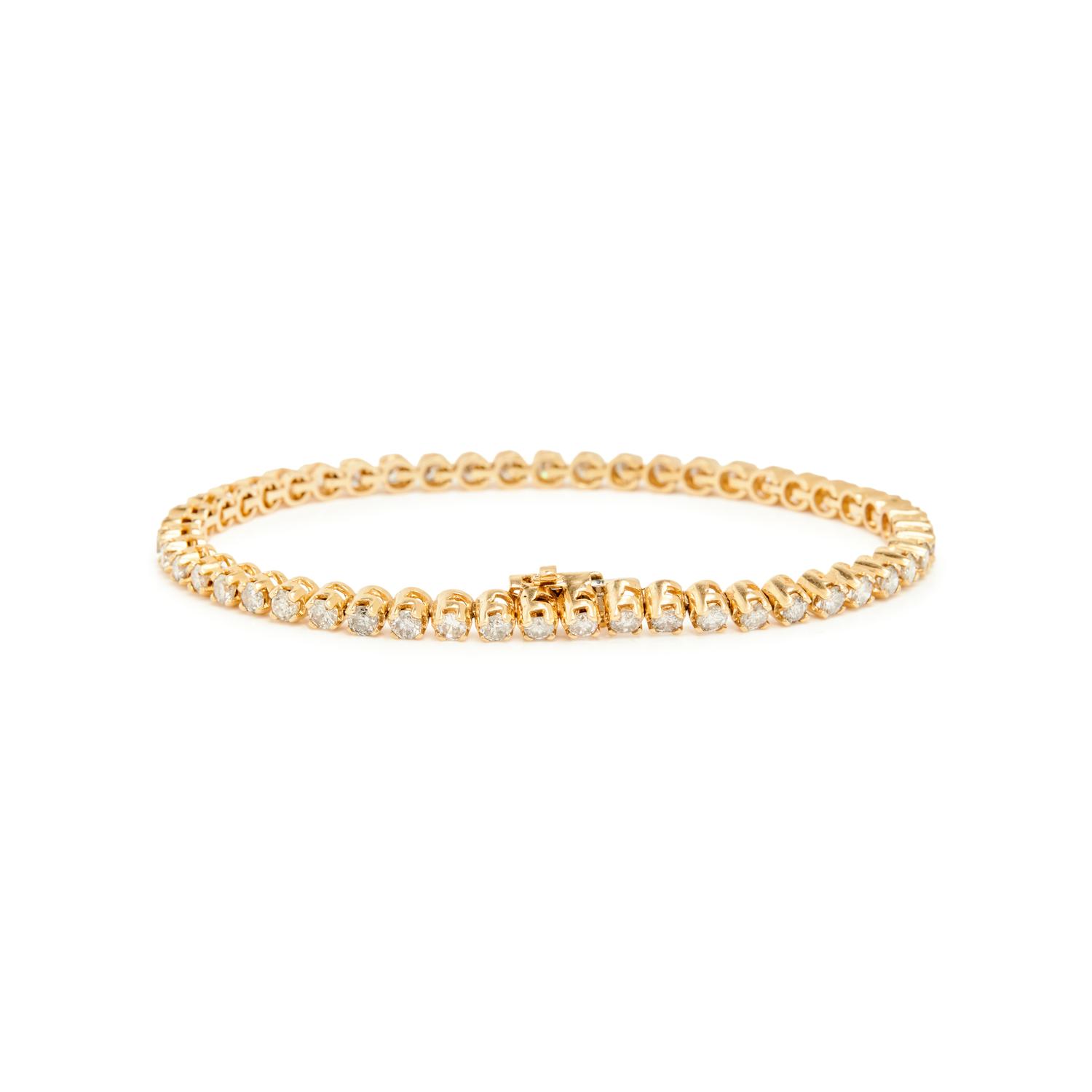YELLOW GOLD AND DIAMOND LINE BRACELET