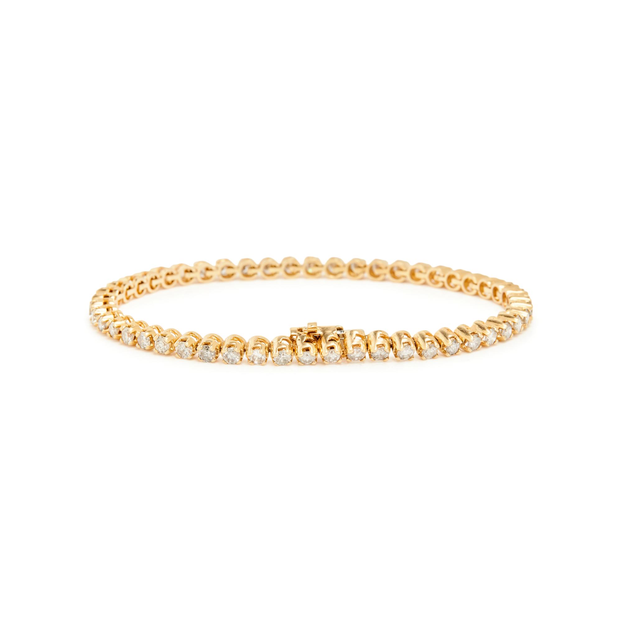 YELLOW GOLD AND DIAMOND LINE BRACELET
