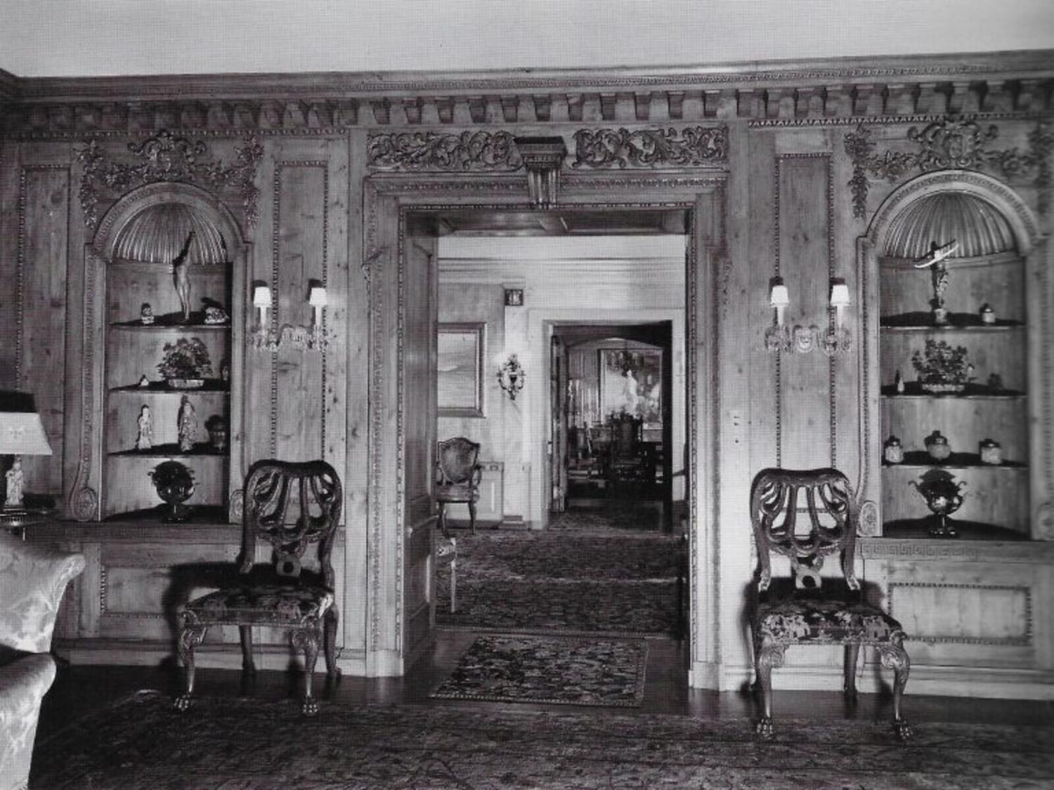 An English Oak Linenfold-Carved Paneled Room