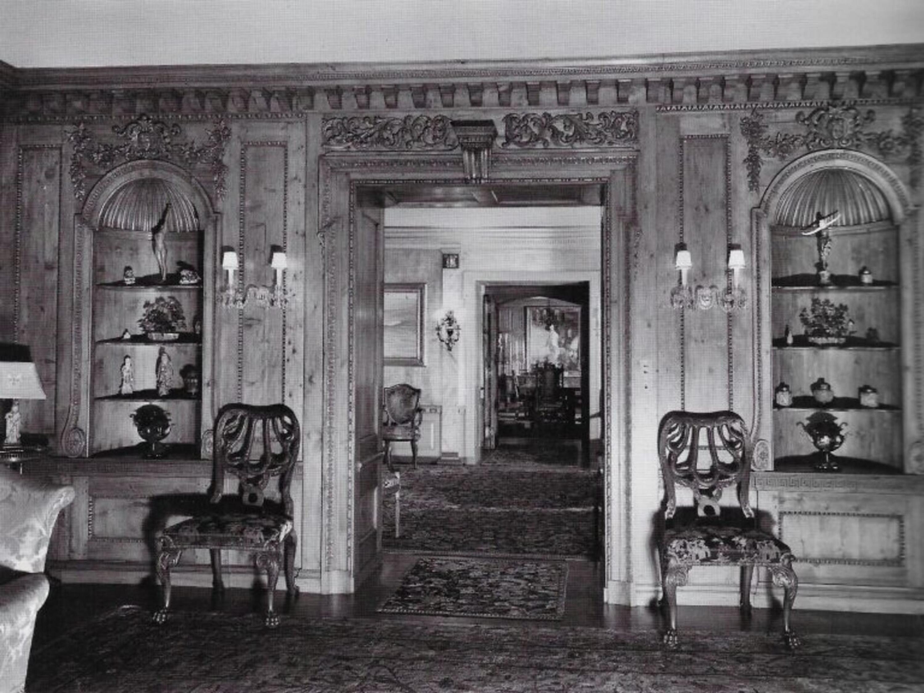 An English Oak Linenfold-Carved Paneled Room