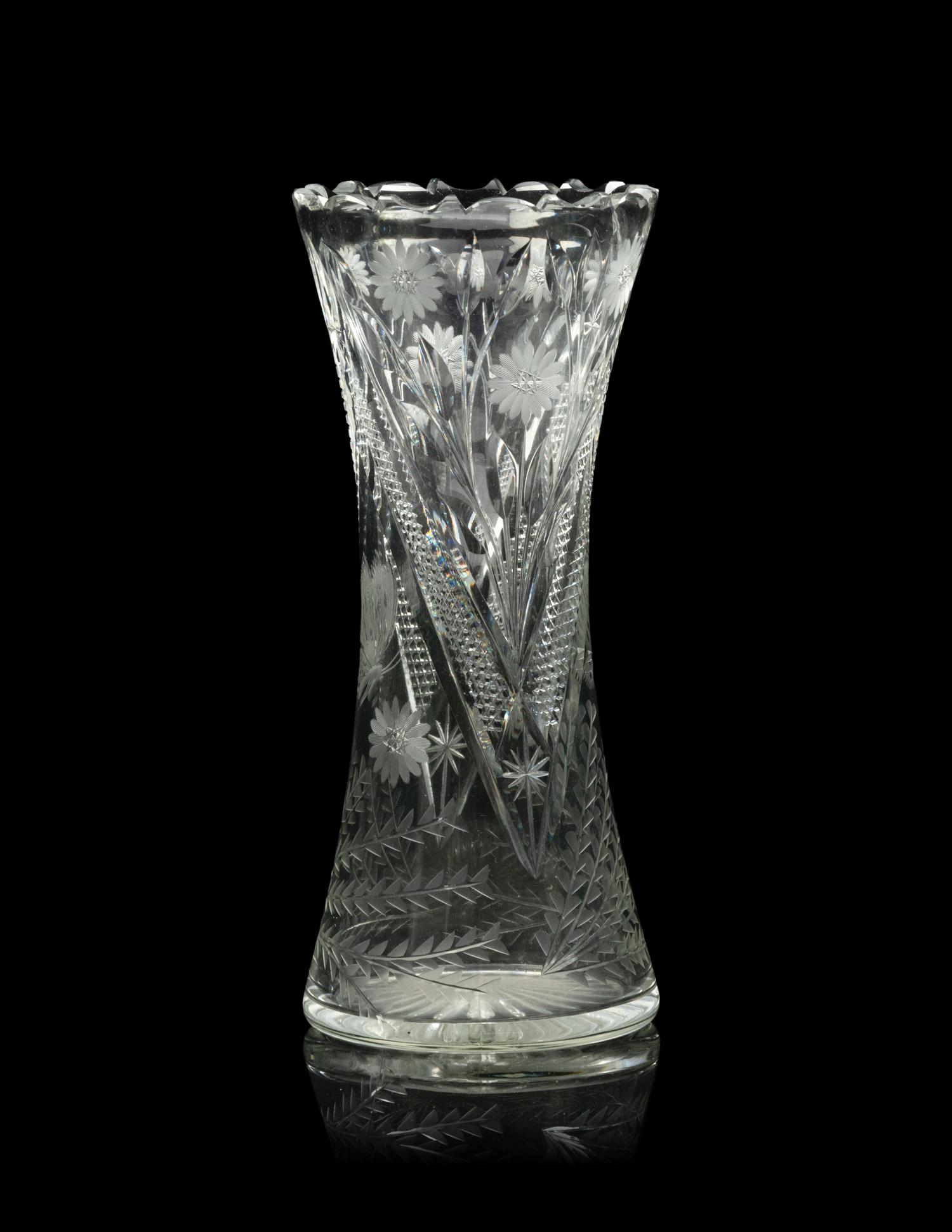 Three Cut Glass Vases