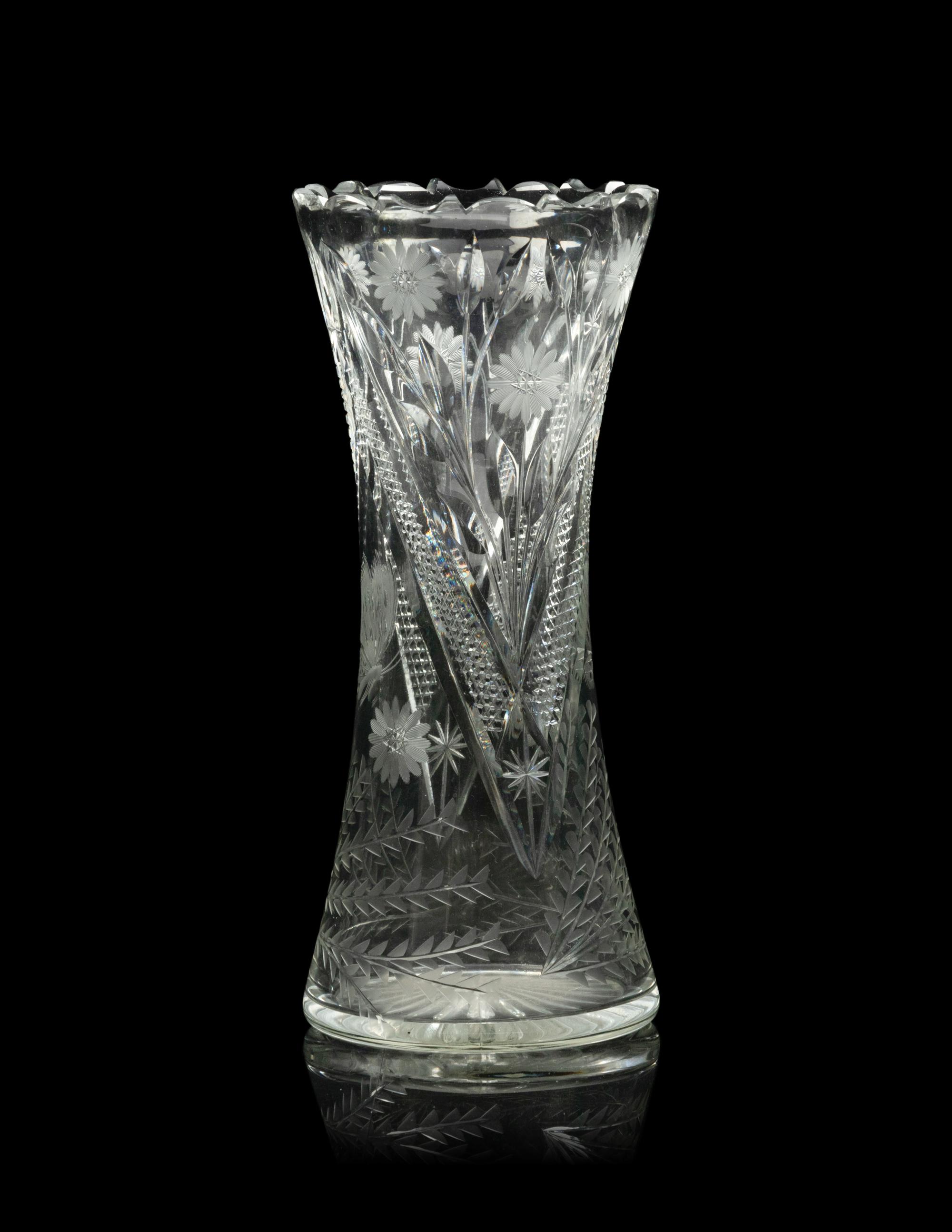 Three Cut Glass Vases