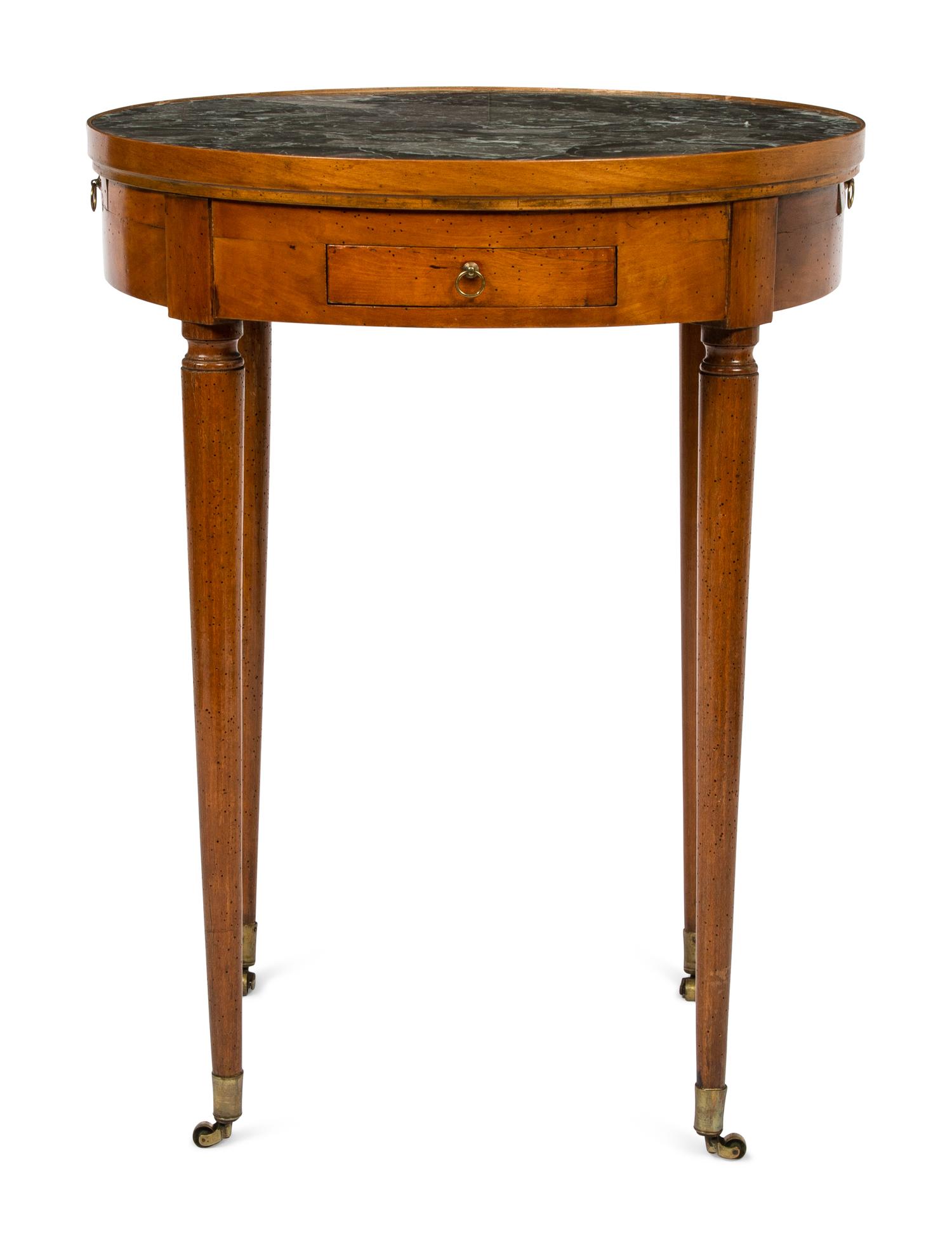 A Louis XVI Style Marble-Top Bouillotte Table