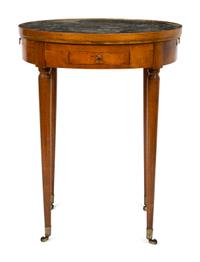 A Louis XVI Style Marble-Top Bouillotte Table