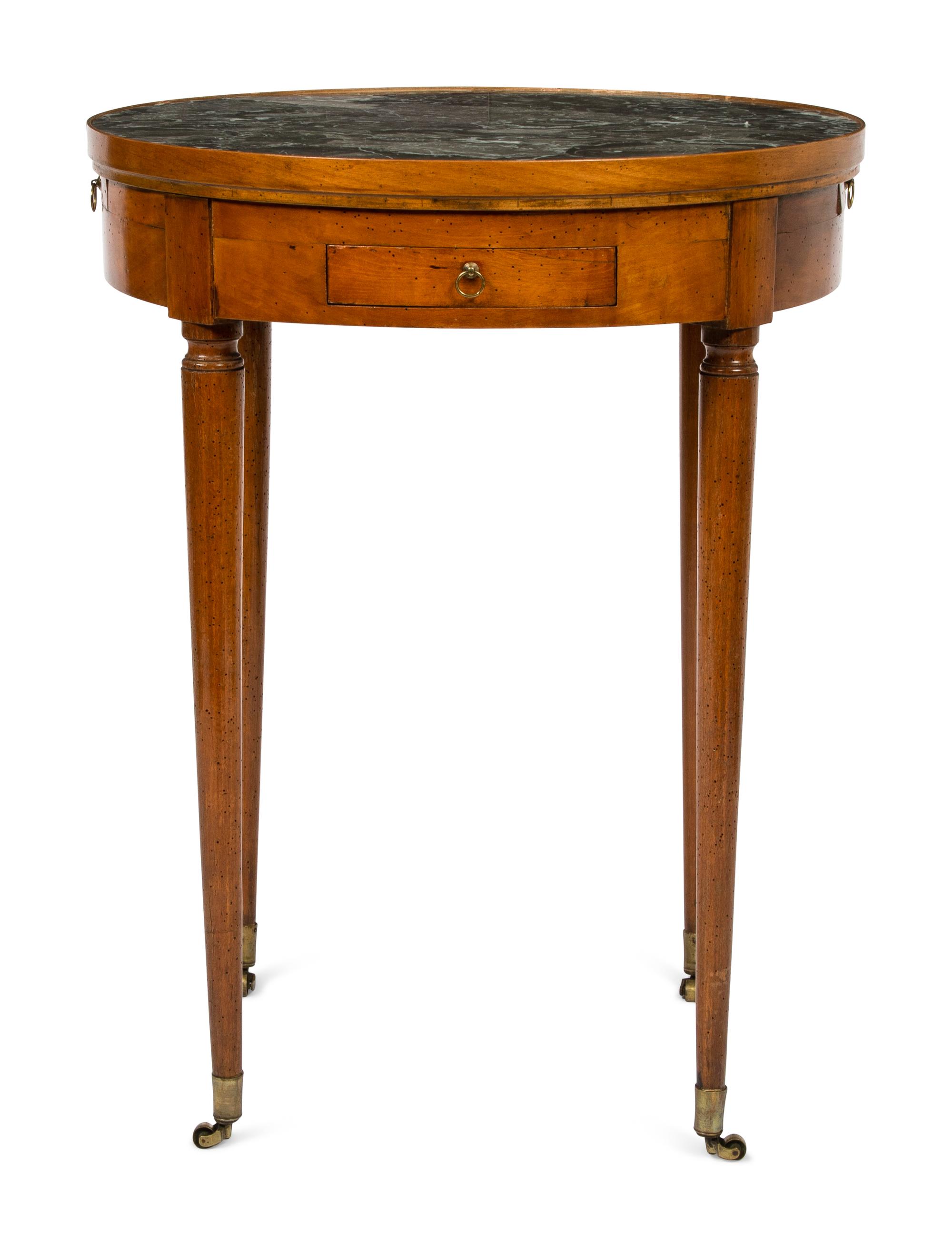 A Louis XVI Style Marble-Top Bouillotte Table