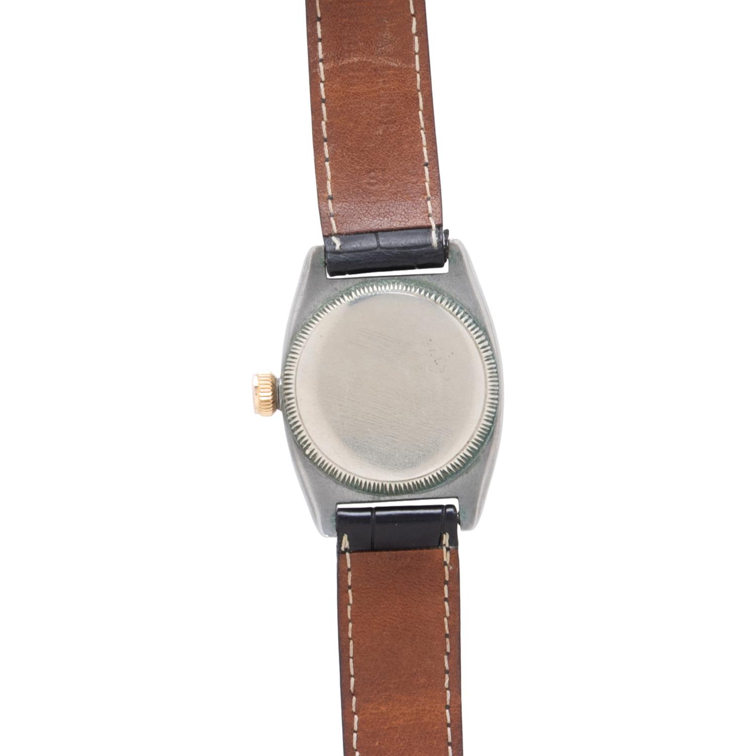 ROLEX, STAINLESS STEEL 'BUBBLE BACK' WATCH