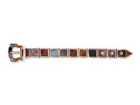 A Silver and Hardstone Buckle Motif Bracelet, Scottish,