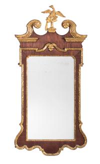 A Chippendale Parcel Gilt Mahogany Looking Glass