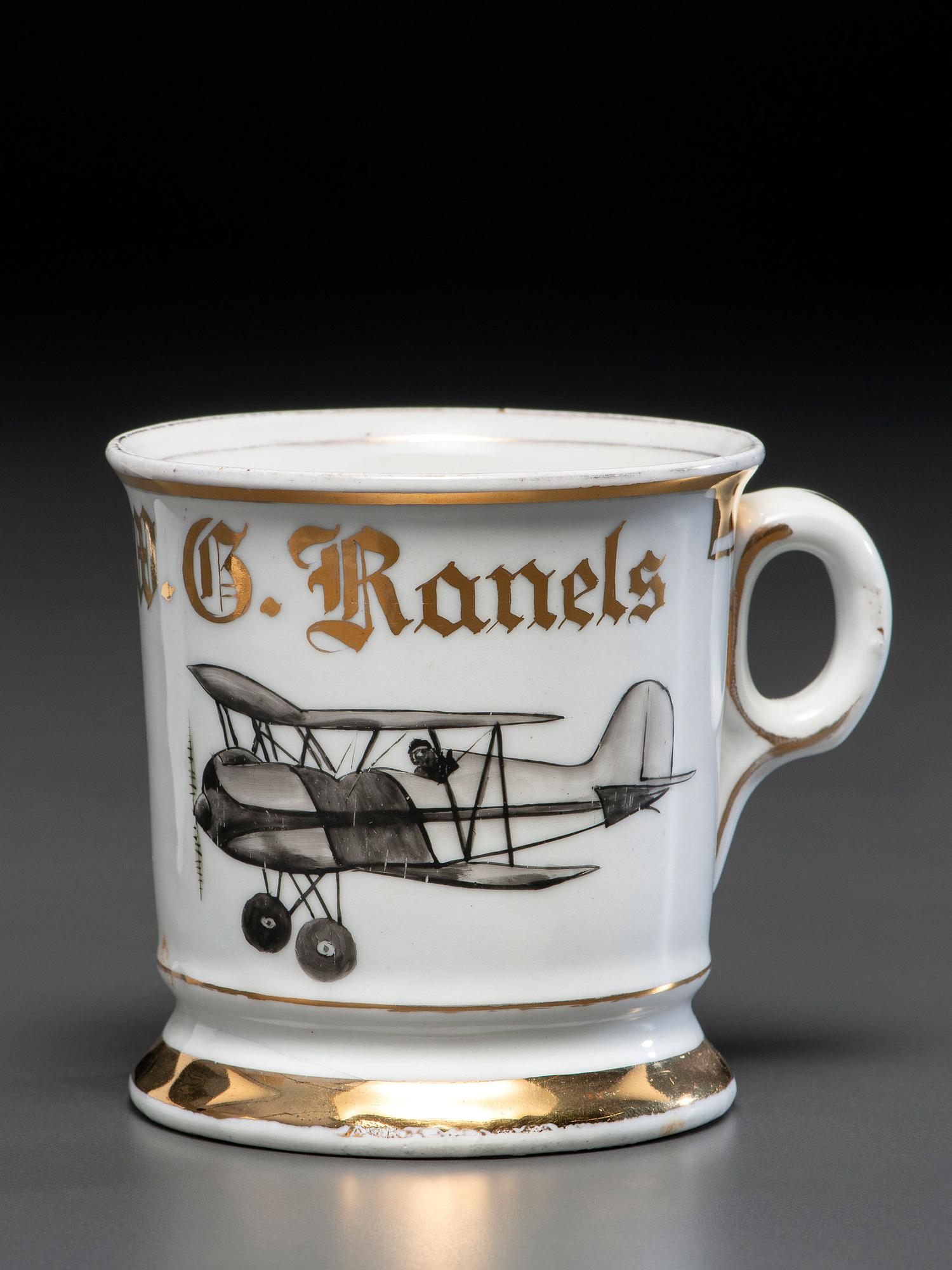 A Pilot's Porcelain Occupational Shaving Mug