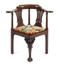 A George II Mahogany Corner Chair Height 31 1/2 inches. — MID-18TH CENTURY