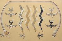 A Navajo Sand Painting 23 7/8 x 36 inches.