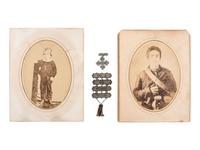 [CIVIL WAR]. Group incl. corps and ladder badges, 44th Massachusetts Infantry Regiment.