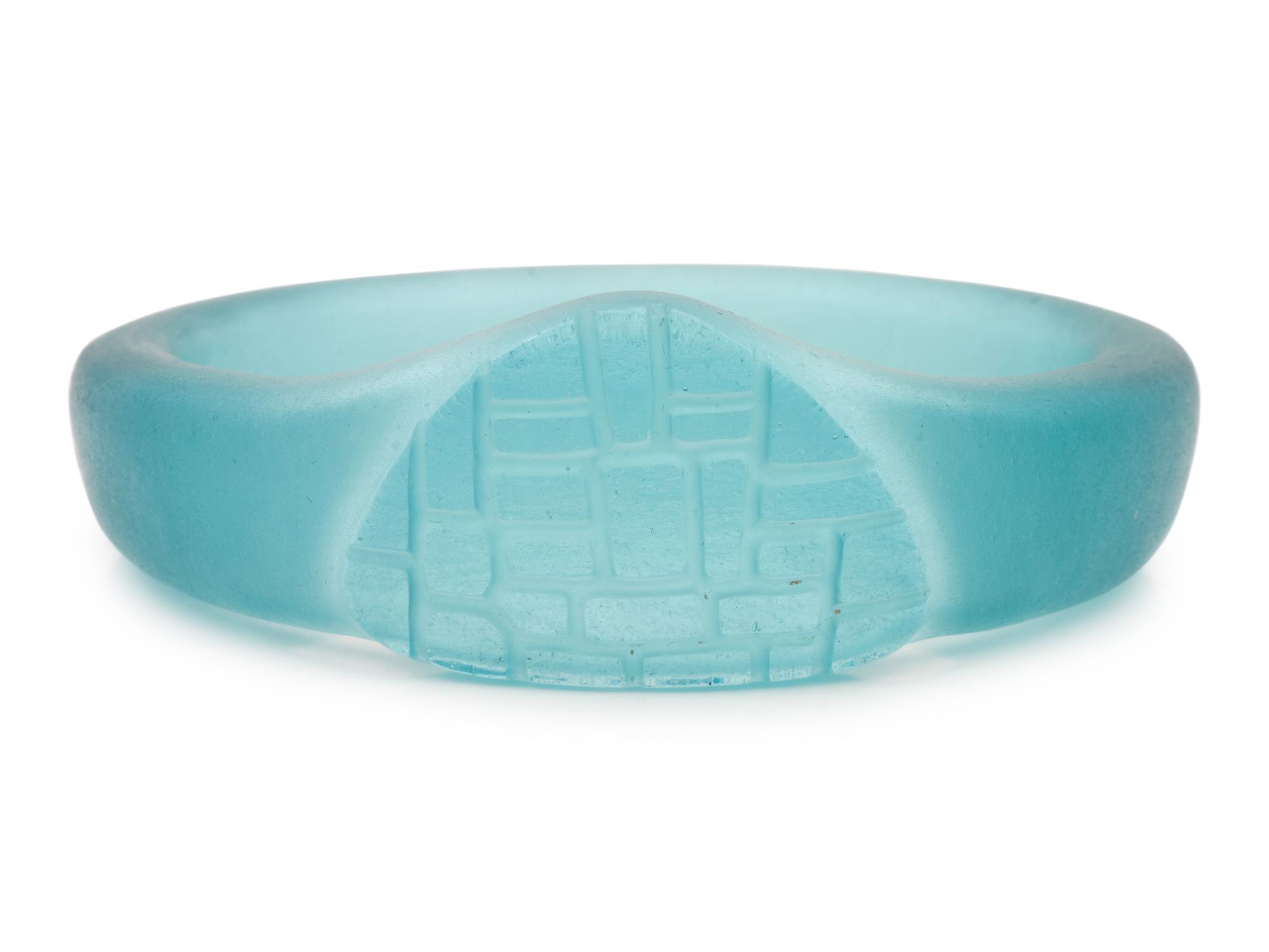 Teal Glass Bangle Bracelet