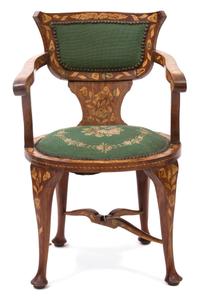 A Dutch Marquetry Armchair Height 33 inches. — 19TH CENTURY