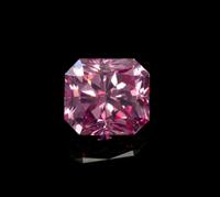 A 0.68 Carat Radiant Cut Fancy Intense Purplish Pink Diamond,