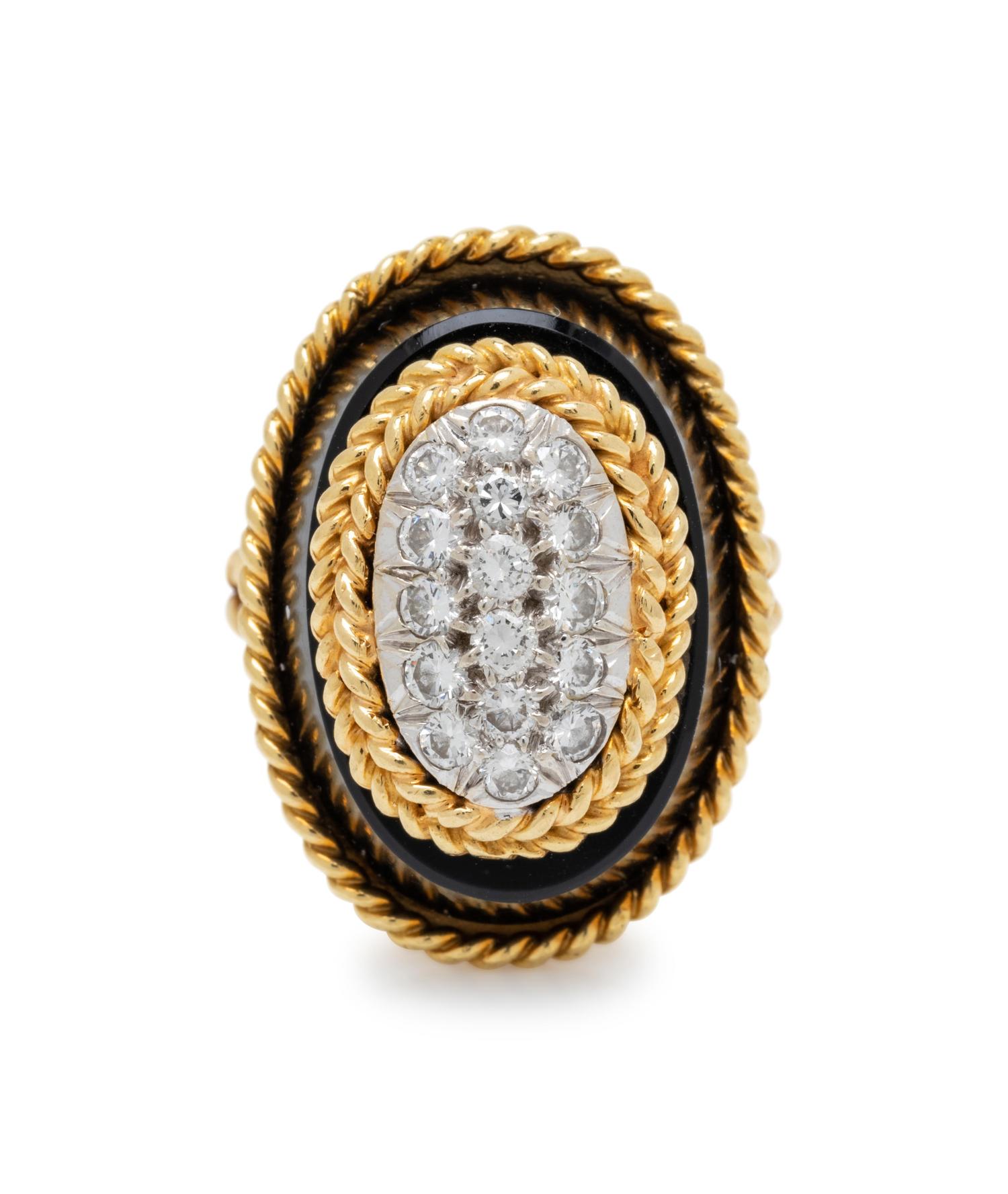 DIAMOND AND ONYX RING