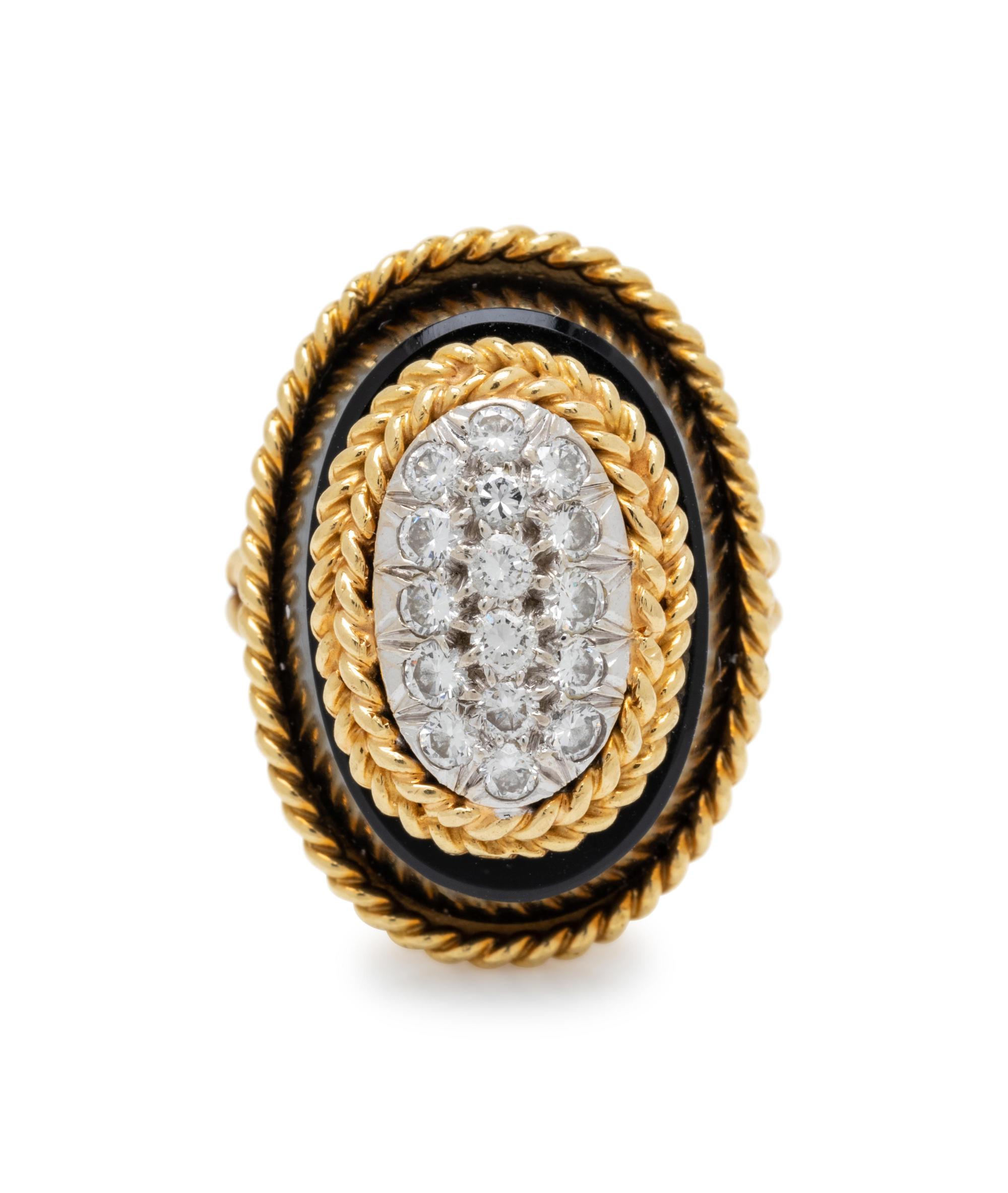 DIAMOND AND ONYX RING