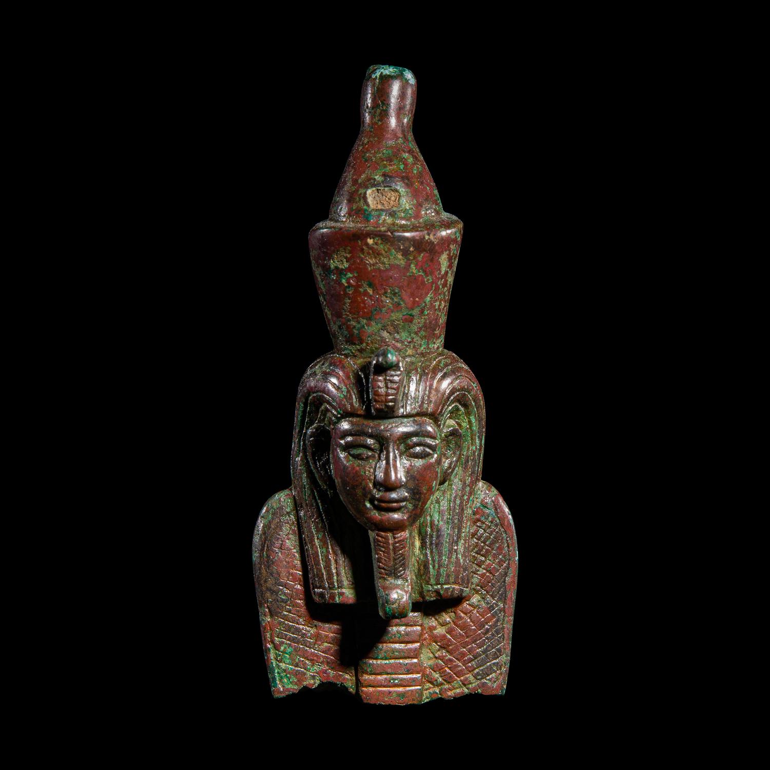 An Egyptian Bronze Fragment of the God Atum as a Snake