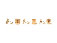 COLLECTION OF YELLOW GOLD CUFFLINKS