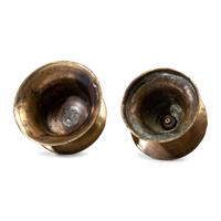 Two Dutch Brass Capstan Candlesticks
