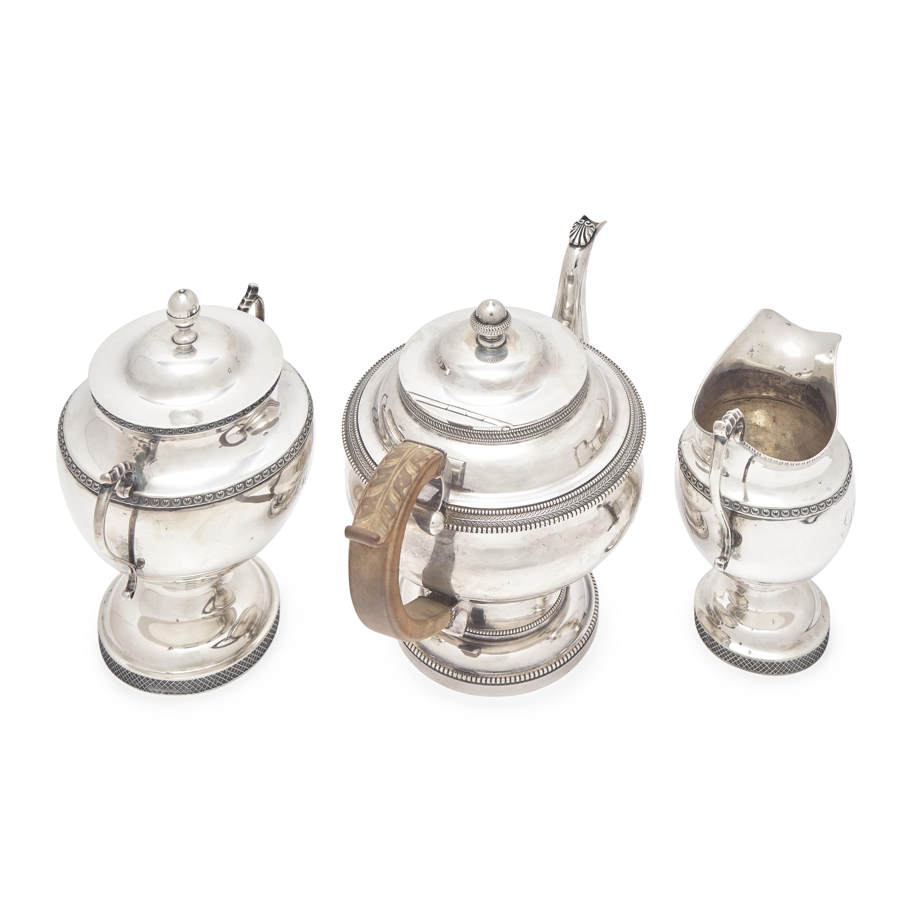 An Assembled Federal Coin Silver Tea Service