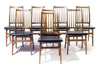A Swedish Mahogany Dining Room Suite, Dux Length of table 59 inches. — CIRCA 1960