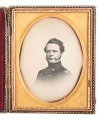 [CIVIL WAR]. ROOT, M.A. & S., photographers. Half plate daguerreotype of Major Oscar F. Winship. New York, NY, ca 1851-1853.