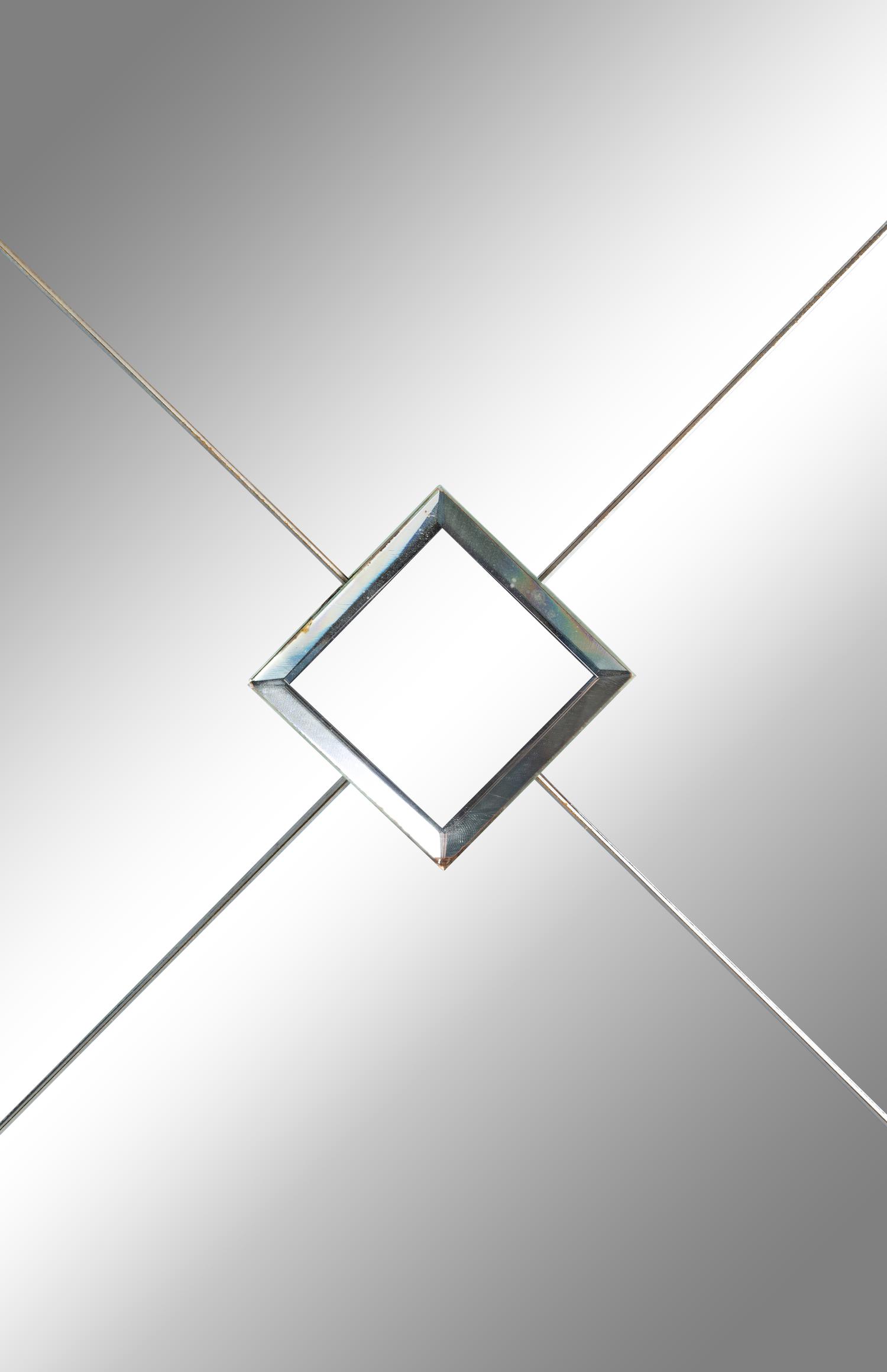 A Modernist Mirrored Four-Panel Floor Screen