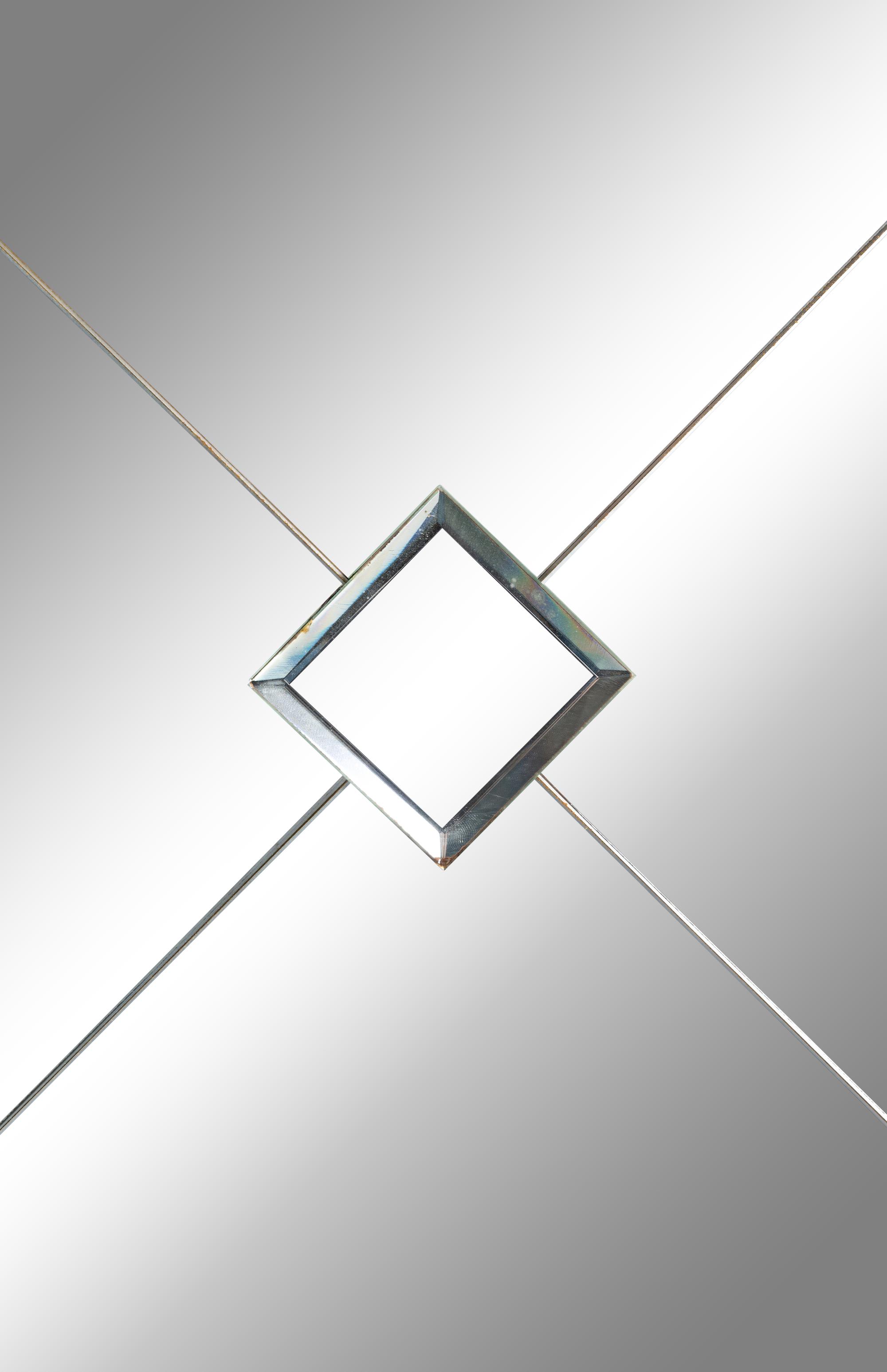 A Modernist Mirrored Four-Panel Floor Screen