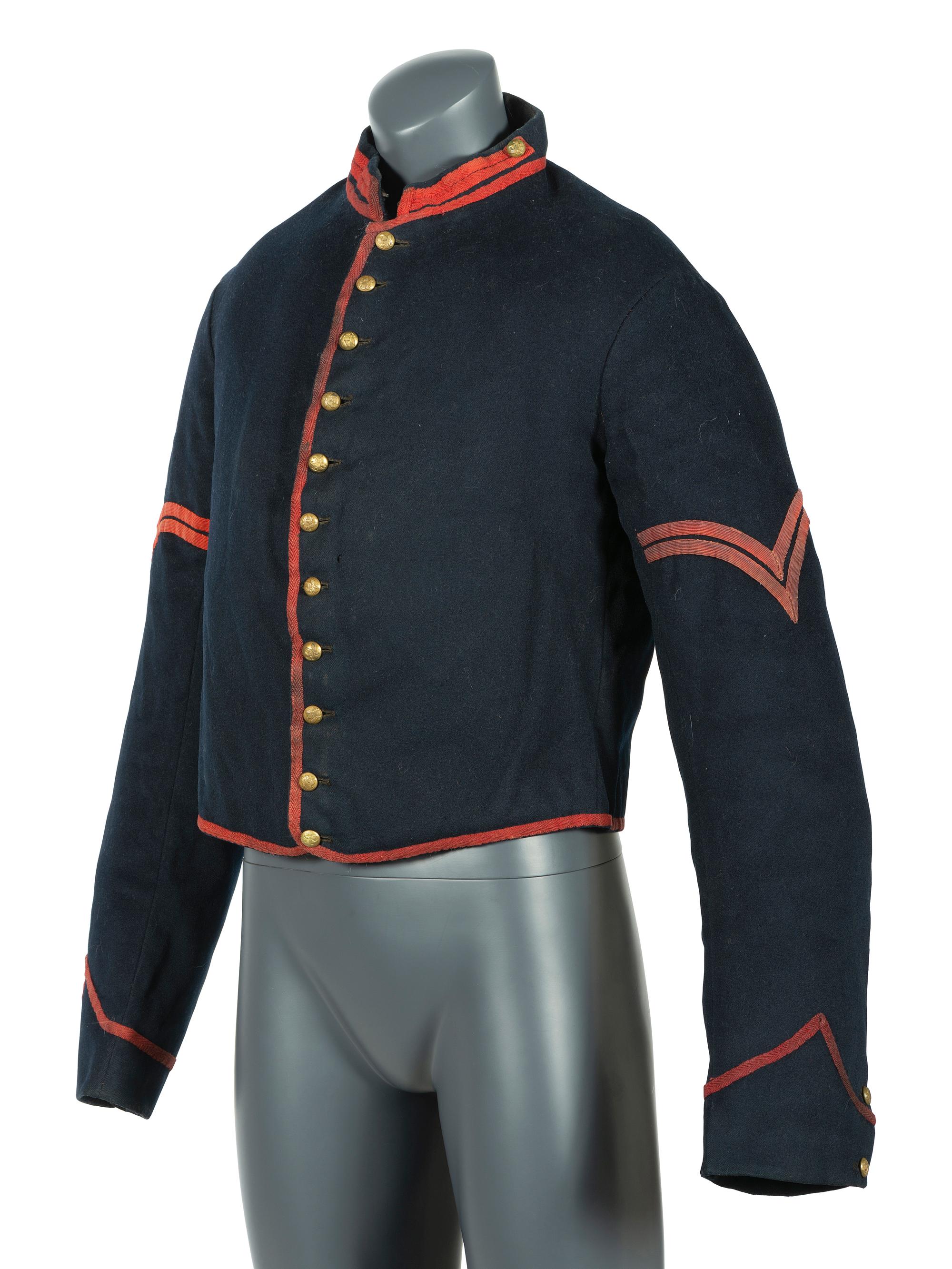 Model 1855 artillery corporal's uniform jacket with field modifications.