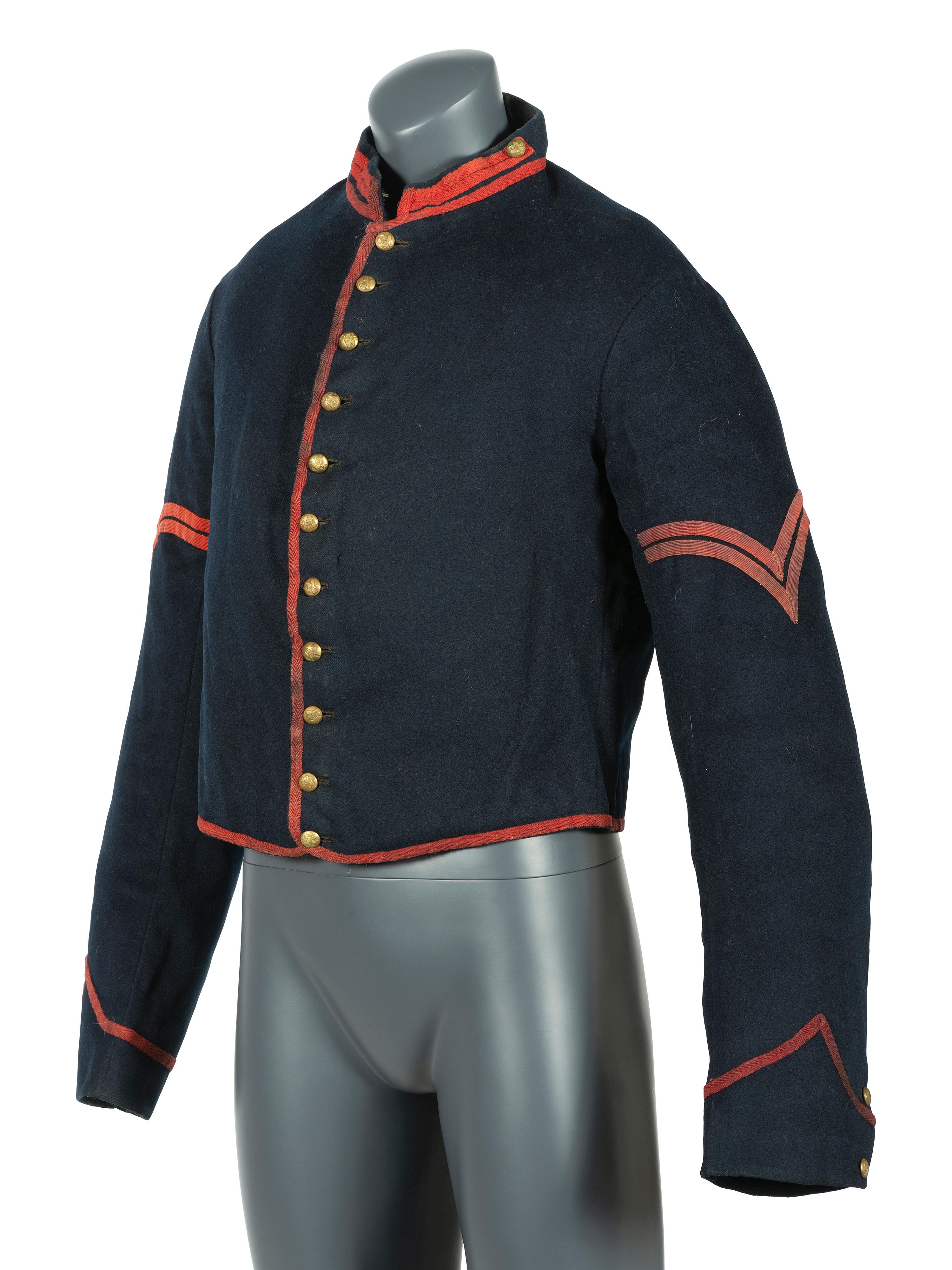 Model 1855 artillery corporal's uniform jacket with field modifications.