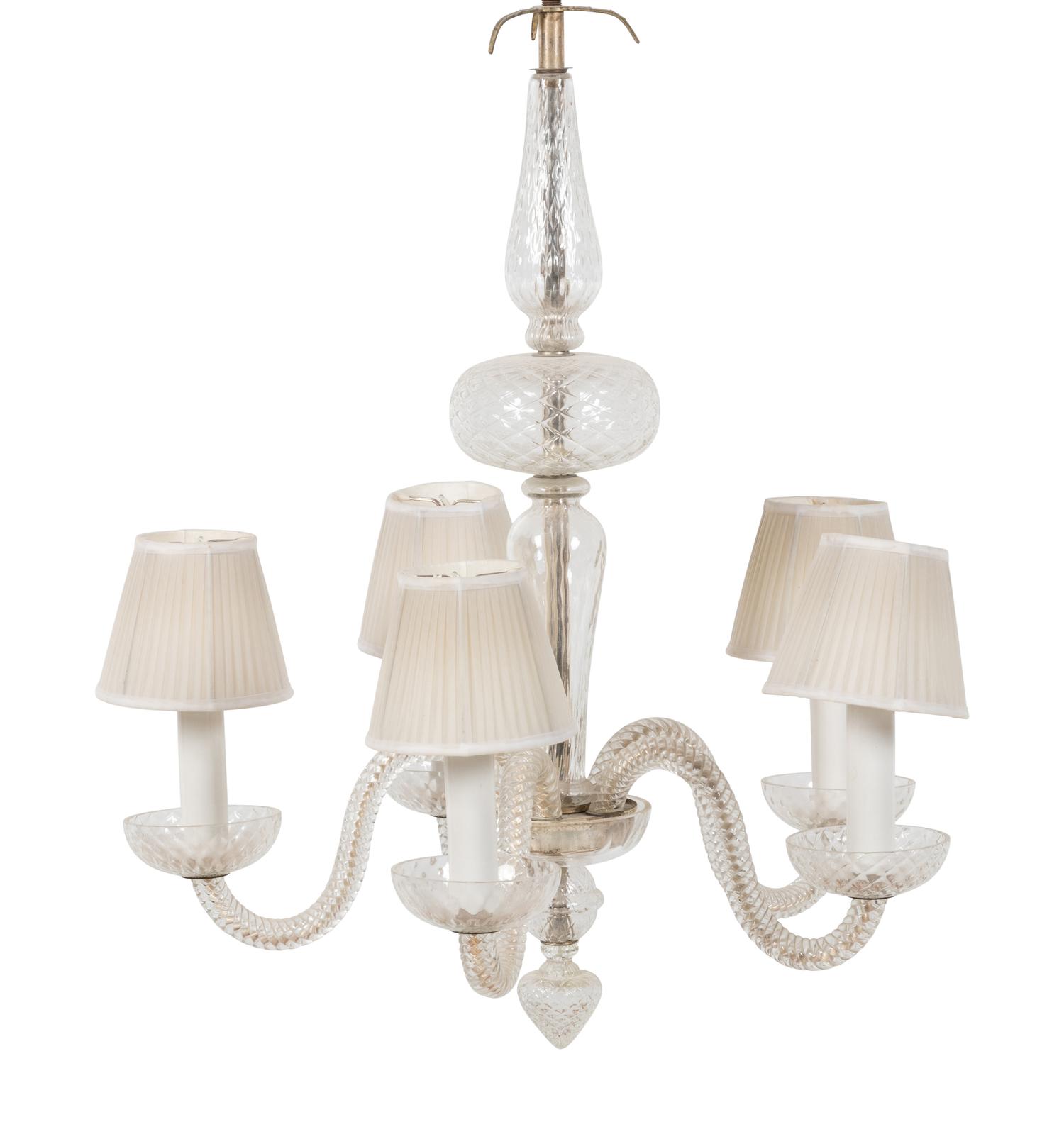 A Murano Glass Five-Light Chandelier