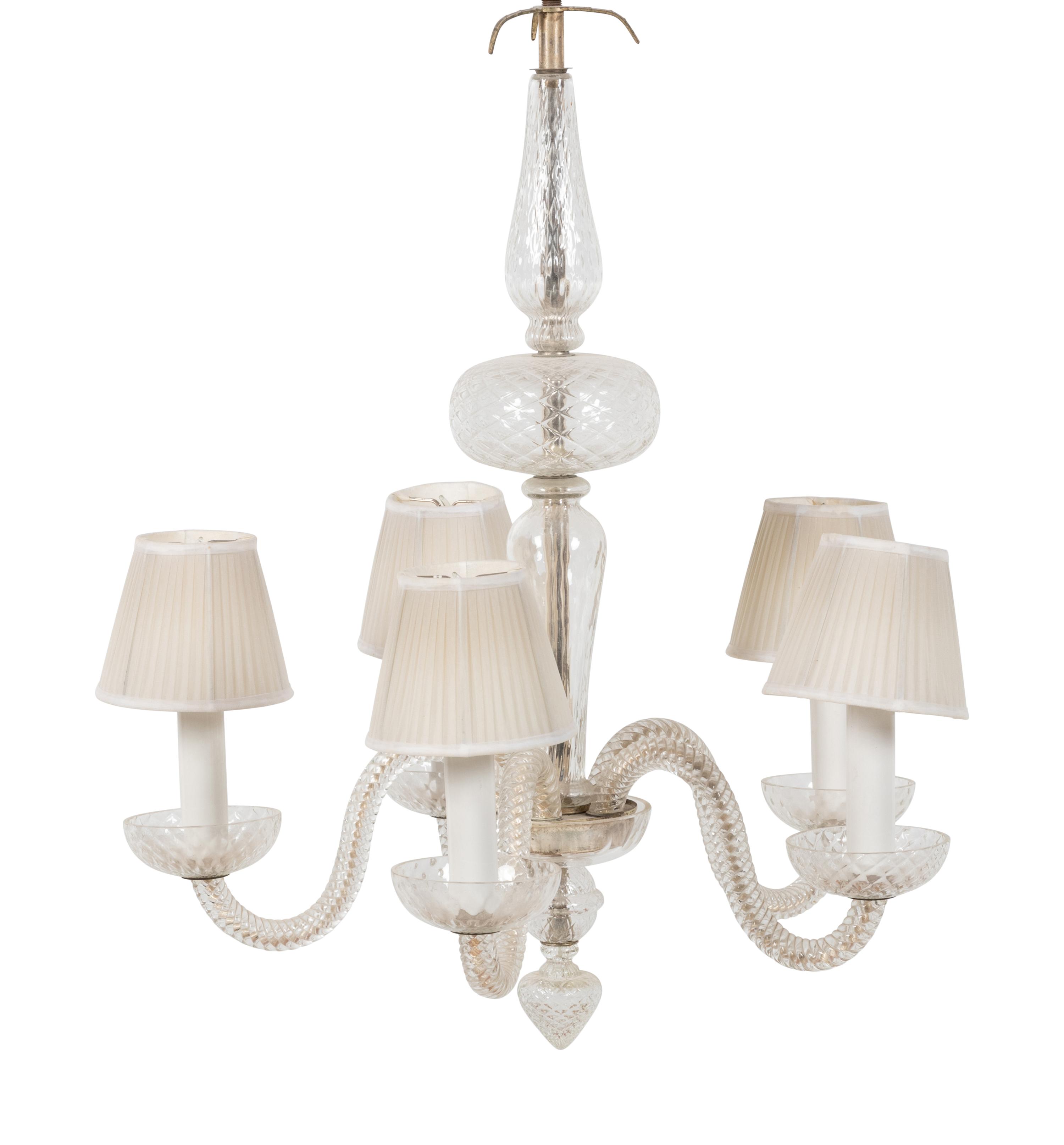 A Murano Glass Five-Light Chandelier
