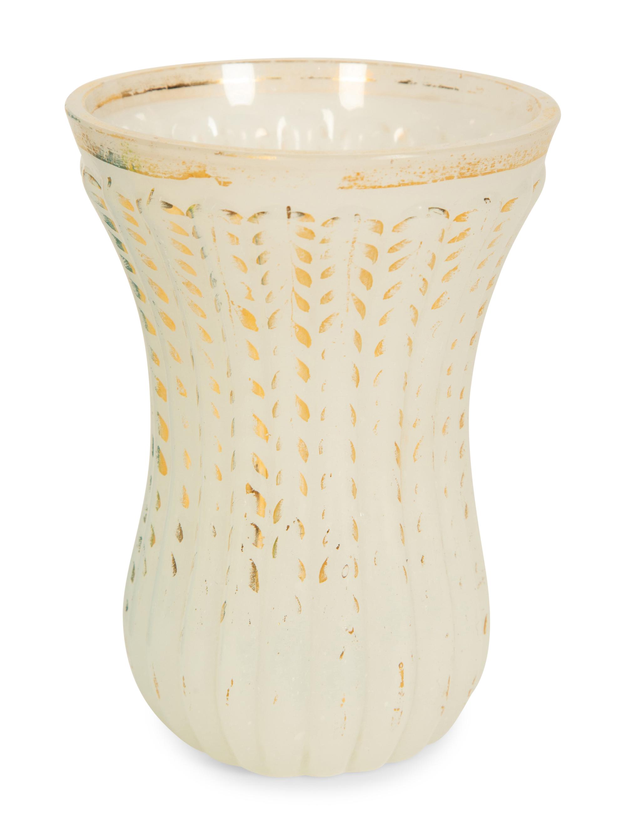 Six French Gilt Decorated Opaline Glass Articles