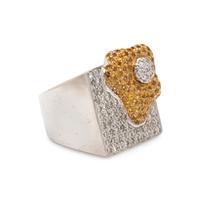 DIAMOND AND YELLOW SAPPHIRE RING