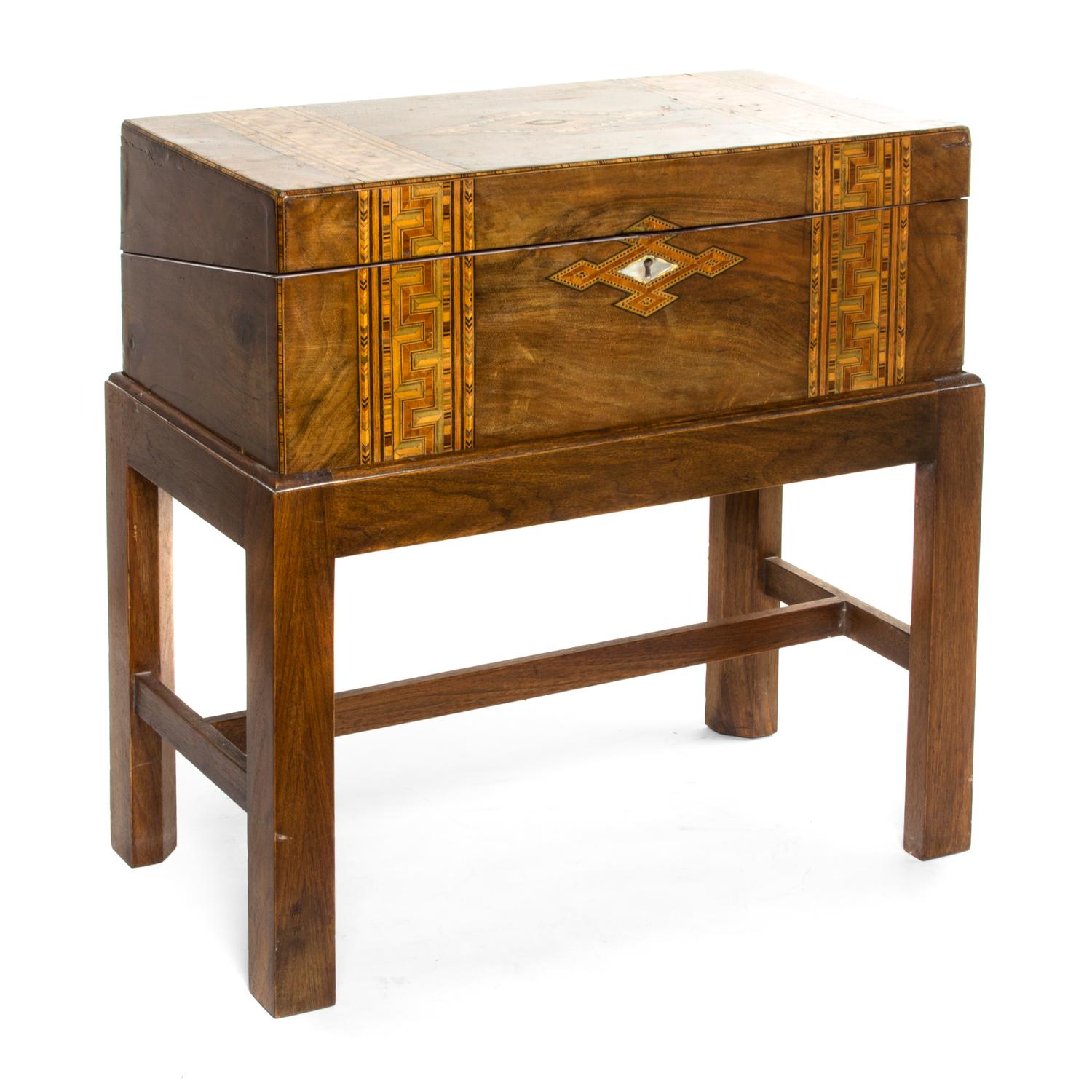 A Tunbridge Ware Lap Desk, Width 19 3/4 inches.